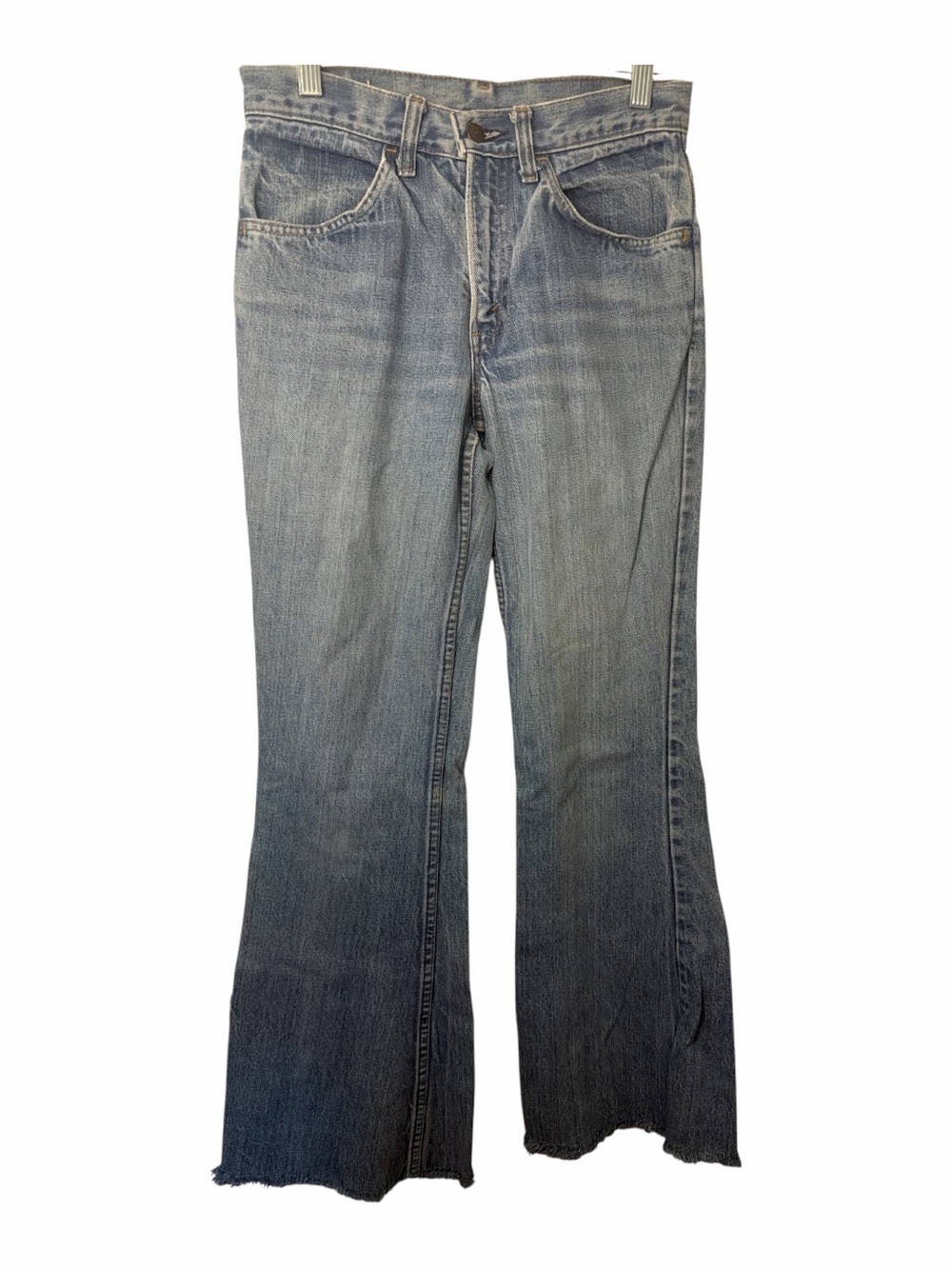 Vintage 70s Levi's 684 Orange Tab Bell Bottoms Light Wash 28x32 Flared Jeans